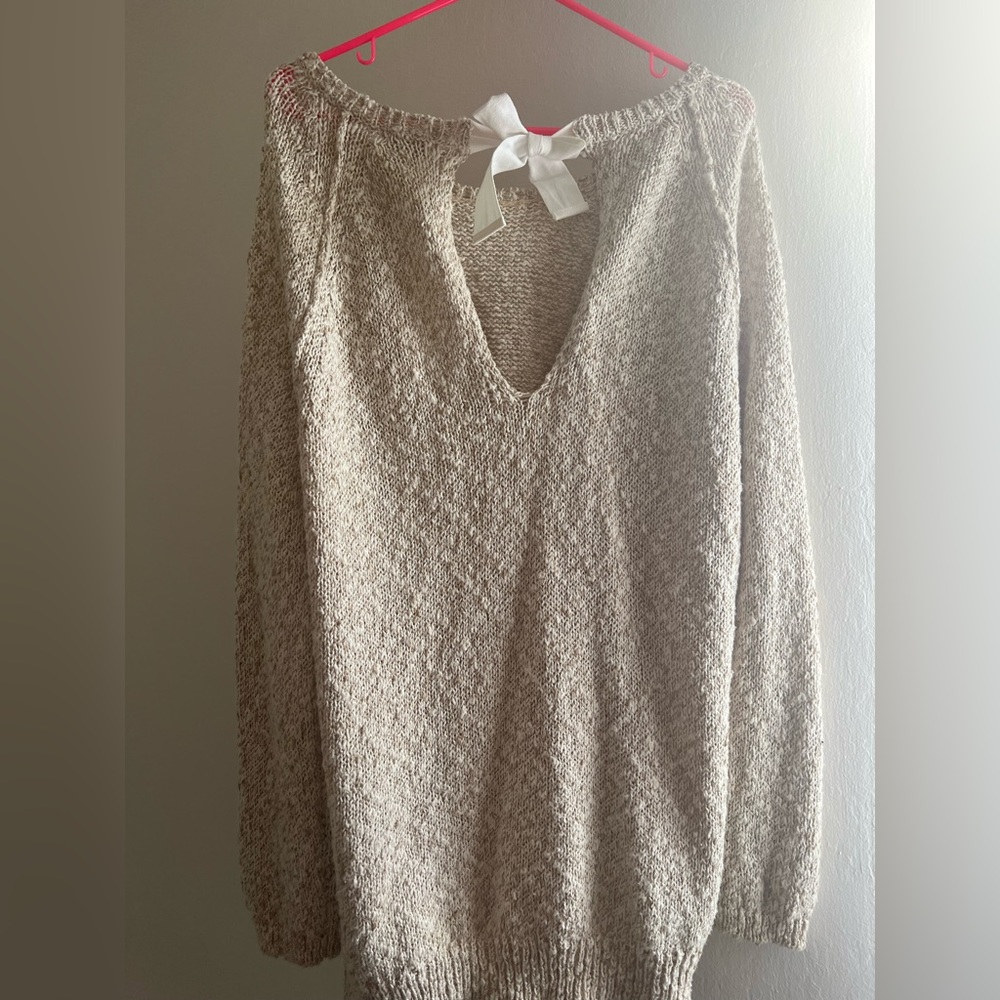 Oversized open back sweater